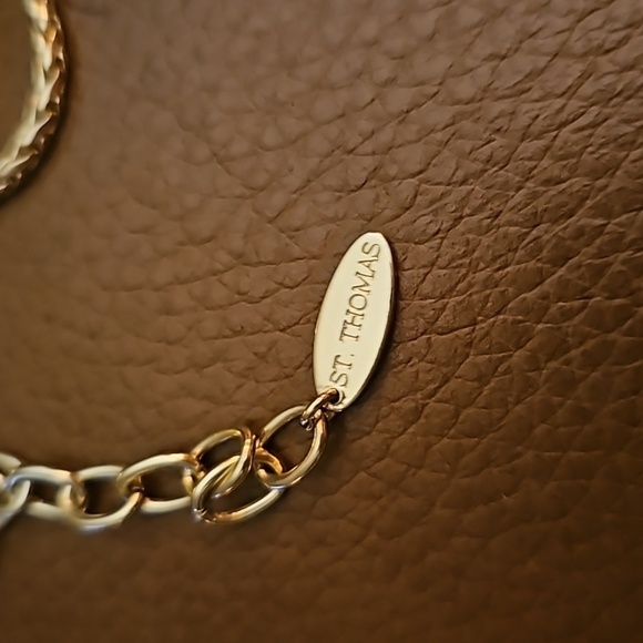 ST. THOMAS Goldtone Circle Textured Disc Double Chain Necklace - Picture 5 of 6